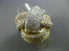 ESTATE MASSIVE 6.67CT DIAMOND 18KT TRI COLOR GOLD 3D PAVE LOVE KNOT FUN RING
