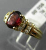 ESTATE 1.23CT DIAMOND & AAA RHODOLITE 14KT YELLOW GOLD 3D OVAL ENGAGEMENT RING