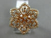 ESTATE LARGE .68CT DIAMOND 14KT ROSE GOLD 3D FLOWER STAR ETOILE FILIGREE RING