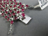 ESTATE LARGE 38.47CT DIAMOND & AAA RUBY 18K WHITE GOLD MULTI ROW TENNIS BRACELET