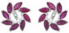 ESTATE 4.90CT AAA RUBY 14K WHITE GOLD MARQUISE MULTI LEAF FLORAL EARRING JACKETS