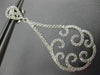 ESTATE LARGE 1.07CT DIAMOND 18KT WHITE GOLD PEAR SHAPE FILIGREE HANGING EARRINGS