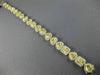 ESTATE LARGE 15.97CT WHITE & FANCY YELLOW DIAMOND 18K 2TONE GOLD TENNIS BRACELET
