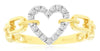 ESTATE .15CT DIAMOND 14KT YELLOW GOLD 3D ROUND CLASSIC OPEN HEART LOVE RING