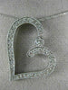 ANTIQUE 1.05CT DIAMOND 14KT WHITE GOLD 3D FILIGREE MILGRAIN HEART PENDANT #17756
