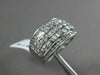 ESTATE WIDE 1.55CT ROUND BAGUETTE DIAMOND 14KT WHITE GOLD MULTI ROW WEDDING RING