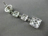 LARGE 2.38CT ROUND & BAGUETTE DIAMOND 18K WHITE GOLD 3D JOURNEY HANGING EARRINGS