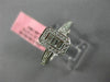 ESTATE .71CT ROUND & BAGUETTE DIAMOND 18K WHITE GOLD 3D OCTAGON PROMISE RING