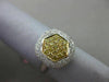 ESTATE WIDE .85CT DIAMOND 18KT WHITE & YELLOW GOLD SQUARE HEXAGON CLUSTER RING
