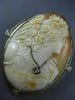ANTIQUE EXTRA LARGE .25CT OLD MINE DIAMOND 14K WHITE GOLD CAMEO PENDANT PIN 1918