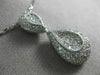 ANTIQUE LARGE 1.76CT DIAMOND 18K WHITE GOLD FILIGREE MILGRAIN DROP PENDANT 14837
