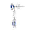 7.16CT DIAMOND & SAPPHIRE 18KT WHITE GOLD INTERCHANGEABLE HANGING STUD EARRINGS