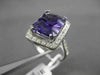 ESTATE LARGE 4.96CTW DIAMOND & AAA AMETHYST 14KT WHITE GOLD FILIGREE HALO RING