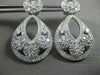 ANTIQUE LARGE 2.98CT DIAMOND 14KT WHITE GOLD FILIGREE FLORAL DROP EARRINGS 21706