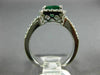 WIDE 1.92CT DIAMOND & AAA EMERALD 14KT WHITE GOLD FILIGREE HALO ENGAGEMENT RING