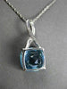 ESTATE LARGE 4.52CT DIAMOND & AAA BLUE TOPAZ 14K WHITE GOLD LUCIDA PENDANT CHAIN