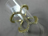 ESTATE LARGE .44CT ROUND DIAMOND 14KT YELLOW GOLD 3D OPEN HEXAGON LOVE RING