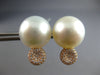 ESTATE LARGE .49CT DIAMOND & AAA SOUTH SEA PEARL 18KT ROSE GOLD CIRCULAR STUD EARRINGS