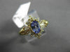 ESTATE 1.12CT DIAMOND & AAA TANZANITE 14KT YELLOW GOLD SOLITAIRE CLUSTER RING