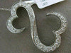 ESTATE LARGE 1.36CT DIAMOND 14K WHITE GOLD 3D DOUBLE HEART SEMI INFINITY PENDANT