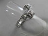 ANTIQUE WIDE .60CT ROUND DIAMOND 14KT WHITE GOLD SQUARE DOUBLE HALO RING #19430