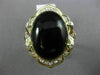 ESTATE EXTRA LARGE .24CT DIAMOND & AAA ONYX 14KT YELLOW GOLD 3D FLOWER FUN RING