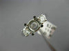 ESTATE .50CT DIAMOND 14KT WHITE GOLD 3 STONE SEMI MOUNT ENGAGEMENT RING #342