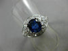 ANTIQUE WIDE 2.19CT DIAMOND & AAA SAPPHIRE 14K WHITE GOLD ENGAGEMENT RING #18361