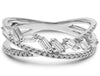 .44CT DIAMOND 14KT WHITE GOLD 3D ROUND & BAGUETTE CRISS CROSS INFINITY LOVE RING