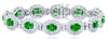 LARGE 19CT DIAMOND & AAA EMERALD 18KT WHITE GOLD 3D OVAL & ROUND TENNIS BRACELET