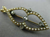 ANTIQUE .15CT ROSE CUT DIAMOND 14K TWO TONE GOLD PEARL PENDANT PIN BROOCH #25488