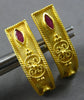 ESTATE .14CT AAA SAPPHIRE & AAA RUBY 18KT YELLOW GOLD HANDCRAFTED EARRINGS 28194