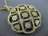 EFFY LARGE 3.0CT DIAMOND 14KT YELLOW GOLD OPEN FILIGREE FLOWER FLOATING PENDANT