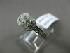ESTATE .54CT DIAMOND 14KT WHITE GOLD 3D 2 STONE HALO FILIGREE MILGRAIN LOVE RING