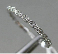 ESTATE .10CT DIAMOND 14KT WHITE GOLD FILIGREE ETERNITY WEDDING ANNIVERSARY RING