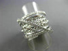 ESTATE LARGE 1.12CT DIAMOND 18KT WHITE GOLD MULTI ROW CRISS CROSS OPEN FUN RING