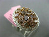 ESTATE LARGE 3CT MULTI COLOR DIAMOND 18K WHITE & ROSE GOLD OVAL MULTI SHAPE RING
