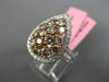 LARGE 2.21CT WHITE & PINK DIAMOND 18KT 2 TONE GOLD PEAR SHAPED ANNIVERSARY RING