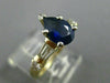 ESTATE 2.16CT DIAMOND & AAA SAPPHIRE 14KT GOLD PEAR SHAPE ENGAGEMENT RING #25405