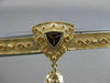 ESTATE BLUE TOPAZ PEARL 14K YELLOW GOLD FILIGREE HANGING STICK PIN BROOCH #20855