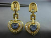 ESTATE EXTRA LARGE 10CT DIAMOND & AAA TANZANITE 18K YELLOW GOLD 3D LOVE EARRINGS
