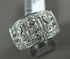 ESTATE WIDE .50CT DIAMOND 14KT WHITE GOLD 3D OPEN FILIGREE SEMI ETERNITY RING