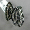 ESTATE WIDE 2.38CT WHITE & BLACK DIAMOND 14KT WHITE GOLD 3D MULTI LEAF LOVE RING