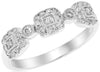 ESTATE .30CT DIAMOND 14KT WHITE GOLD 3D ROUND CLUSTER FILIGREE SQUARE FUN RING