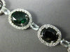 WIDE 21.17CT DIAMOND AQUAMARINE & TOURMALINE 18KT WHITE GOLD 3D TENNIS BRACELET
