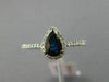 ESTATE .66CT DIAMOND & AAA SAPPHIRE 14K WHITE GOLD PEAR SHAPE 3D ENGAGEMENT RING