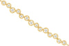 .29CT DIAMOND 14KT YELLOW GOLD 3D ROUND CRISS CROSS ETERNITY FUN TENNIS BRACELET