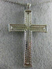 ESTATE EXTRA LARGE 1.49CT DIAMOND 18KT WHITE GOLD 3D PAVE CROSS FLOATING PENDANT