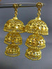 ANTIQUE 22KT YELLOW GOLD HANDCRAFTED FILIGREE CHANDELIER HANGING EARRINGS #25283