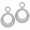 ESTATE LARGE 1.88CT DIAMOND 18KT WHITE GOLD MULTI ROW CIRCULAR HANGING EARRINGS